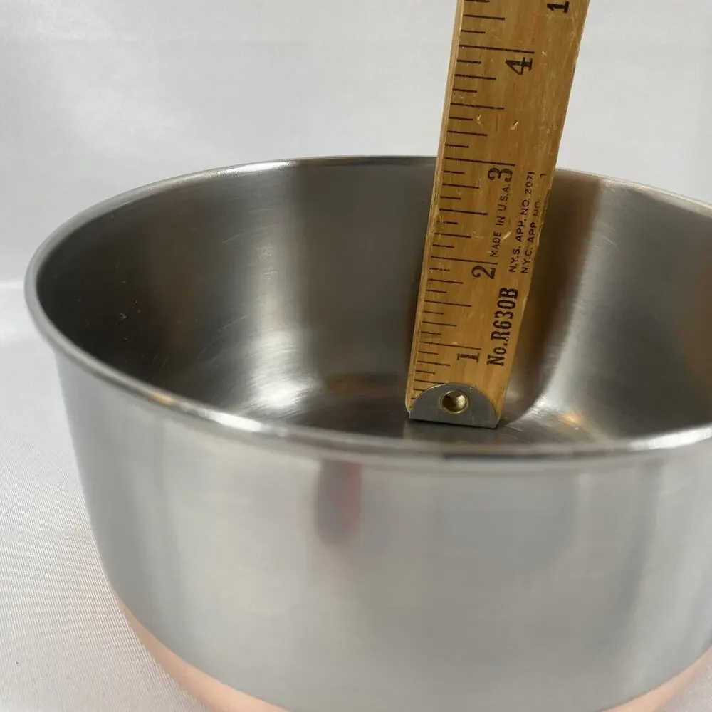 Revere Ware 1 Qt Quart Copper Bottom Sauce Pan, Lid Clinton -80 Stainless Steel
